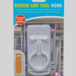 Reusable 1-piece Broom and Tool Hook